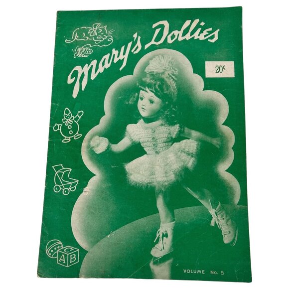 1941 Marys Dollies Volume No 5 Doll Clothes Pattern Book Knit Crochet Mary Hoyer - Picture 1 of 10